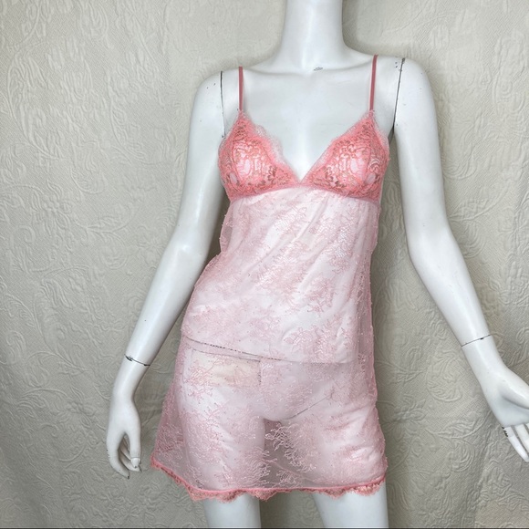 Victoria’s Secret Sheer Lace Up Back Sexy Slip - Picture 4 of 14